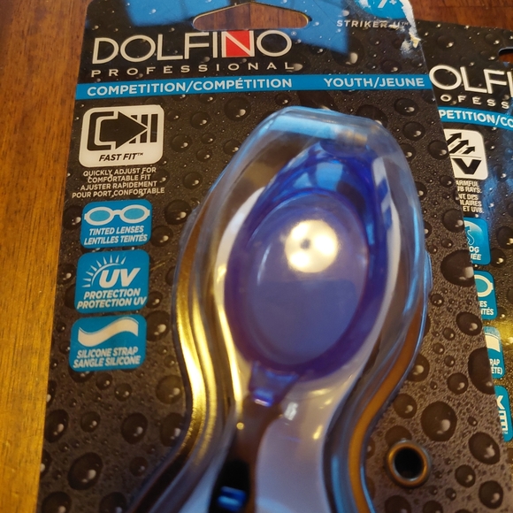 Swim Swimming Goggles Dolfino Professional Competition Youth 7+ Lot of 2 Blue BN - Picture 2 of 4